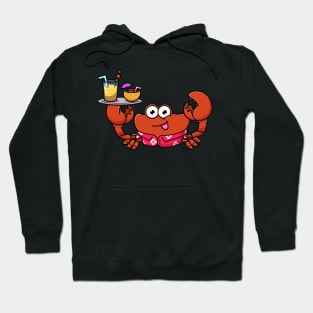 Crab Serving Drinks Hoodie